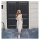 Elegant Knitted Sweater Dress Autumn Winter Dress Long Sleeve Sweater Mesh Patchwork Women Dress Casual Long Dress One set