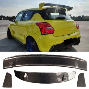 Para suzuki swift sport fibra de carbono spoiler para zc33s peças de automóvel spoiler corpo kit