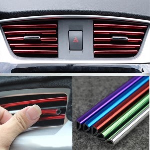 10 pçs tomada de ar condicionado do carro decoração listras capa acessórios interiores do carro universal para todos os modelos (20cm/tira)