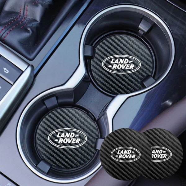 2 pçs coaster de couro almofada de copo de água anti-ruído para land rover range rover evoque velar defender descoberta freelander