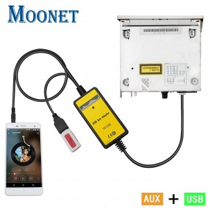 Moonet Car Stereo USB AUX Adapter  Auxiliary CD Changer for Audi Skoda Volkswagen Tiguan Touran T5 Golf Passat