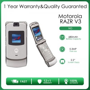 Original V3 Refurbished-Original Motorola Razr V3 GSM Quad Band Flip Unlocked Old Fashion Cheap Cell Phone With Free Shipping