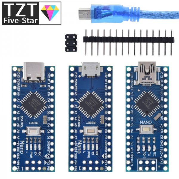 Mini / Type-C / Micro USB Nano 3.0 With the bootloader compatible Nano controller for arduino CH340 USB driver 16Mhz ATMEGA328P