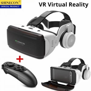 Original VR Virtual Reality 3D Glasses Box Stereo VR Google Cardboard Headset Helmet for IOS Android SmartphoneWireless Rocker