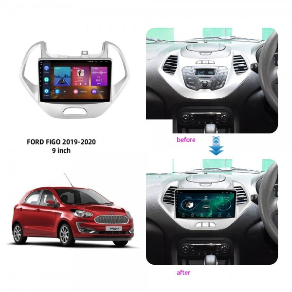 JUSTNAVI 2DIN Android10 Car Radio For Ford Figo 2019 2020+ Multimedia Vedio Player Navigation GPS IPS Stereo Receiver Auto Radio