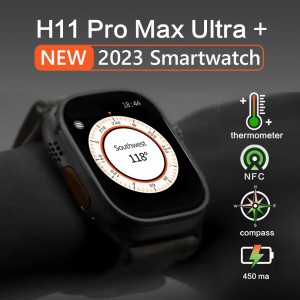 2023 New H11 Ultra Plus Upgrade Smart Watch Men Ultra Series 8 49mm 2.0 Inch Screen Compass 173 Sport Mode Smartwatch PK HK8 Pro