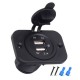 Dual USB Charger Socket Panel  Waterproof 3.1A 4.2A Power Outlet Adapter with LED Light 12-24V for Car Boat Marine Mobile