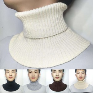 Men Women Fake Collar Scarf Knitted Elastic False Collar Scarf Warm Winter Cycling Windproof Ruffles Detachable Wrap Scarf