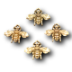 20pcs Antique Gold Color 3D Bee Pendant Retro Bracelet Earrings Metal Accessories DIY Charm Jewelry Crafts Making P692