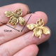 20pcs Antique Gold Color 3D Bee Pendant Retro Bracelet Earrings Metal Accessories DIY Charm Jewelry Crafts Making P692