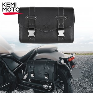 Motorcycle Saddlebag Side Bag Retro PU Motorcycle Tool Bag For Honda Rebel 250 500 For Rebel 1100 300 For W400 W650 XL883L SR400