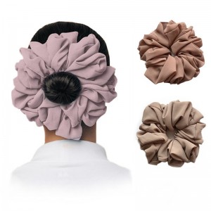 Various colors scrunchies chiffon Hair Ban Volumising Muslim Women Headband Hair Ring Tie Bun Clip hijabs for woman Scarf