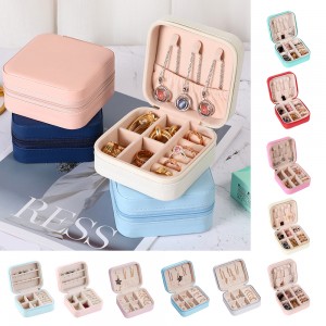 Portable Jewelry Storage Box Organizer Display Travel Jewelry Zipper Case Box Earrings Necklace Rings Jewelry Box