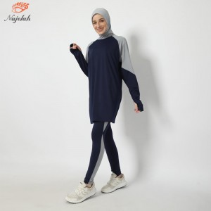 Muslim Sport Wear Sets For Woman Sports Hijab Islamic Women Fashion Clothing Blouse Modest Long Sleeve Tops Pants Casual Clothes