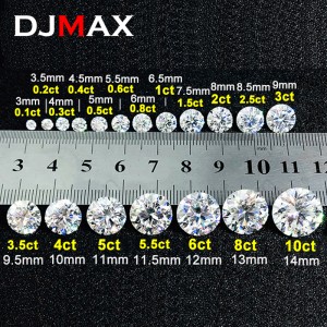 DJMAX Premium Moissanite Loose Stone D Color Moissanita Gemstones Factory Wholesale Lab Grown Diamond Certified Moissanite Stone