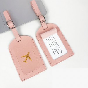 Portable 1PC PU Leather Luggage Tag Suitcase Identifier Label Baggage Boarding Bag Tag Name ID Address Holder Travel Accessories