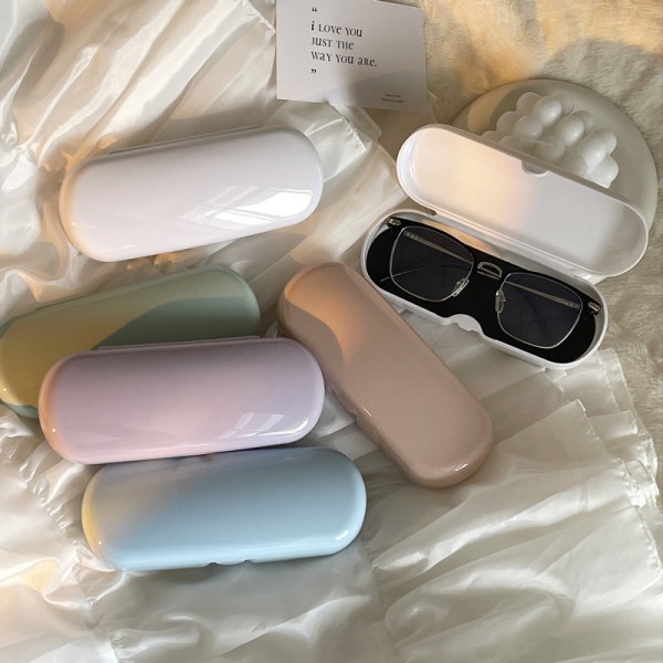 Cream Colored Glasses Case Women Portable Cute Sunglasses Myopia Glasses Storage Box Travel Glasses Protective Organizer