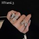 Vintage Liquid Shape Butterfly Ring Punk Style Adjustable Size Opening Metal Irregular Butterfly Rings For Women Jewelry Gifts