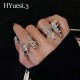 Vintage Liquid Shape Butterfly Ring Punk Style Adjustable Size Opening Metal Irregular Butterfly Rings For Women Jewelry Gifts