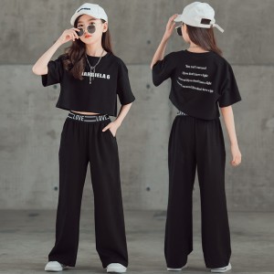 Summer Teen Girls Clothing Sets Children Fashion Letter Tops + Pants 2Pcs Outfits Kids Tracksuit 5 6 7 8 9 10 11 12 13 14 Years