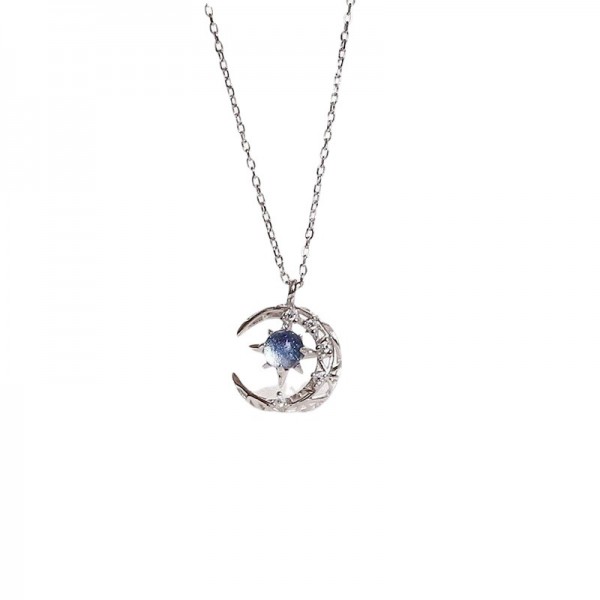 Charm Necklace Luxury Delicate Star Moon Jewelry Gifts Rhinestone Chain Necklace Elegant Clavicle Chain Necklace Fashion