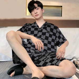 Pajamas Men's Summer Cardigan Lapel Short Sleeved Shorts Thin Loose Casual Men's Home Wear Pajamas Sets For Men Pjs