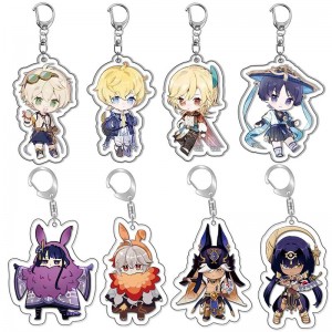 Genshin Impact Kaveh Mika Keychain Cartoon Anime Figure Cyno Kaedehara Kazuha Scaramouche Pendant Bag Car Key Chain Jewelry Gift