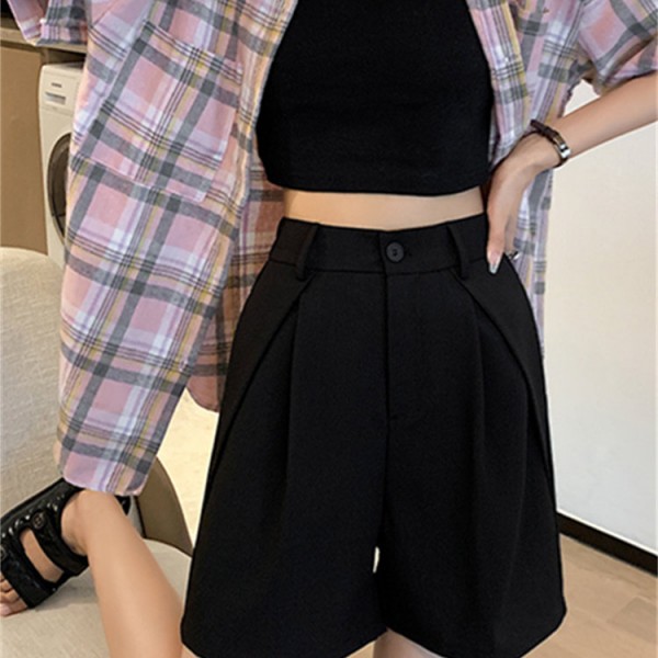 Yitimuceng Loose Shorts for Women 2023 New Fashion Spring Summer Casual Solid High Waisted Shorts Chic Vintage Womens Shorts