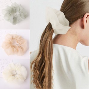 Fashion Chiffon Hair Scrunchies Bobble Solid Color Sports Elastic Dance Headband Rope Women Hair Band Ring Scrunchie Ponytail