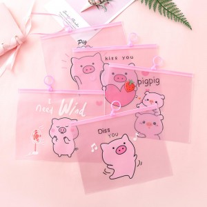 Cute Pig Transparent Travel Cosmetic Bag Make Up Case Makeup File Bag Women Organizer Toiletry Storage Kit Box