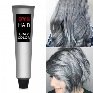 Gray Color Hair Dye Cream Permanent Natural Plant Extract Fashion Grandma Grey Dyeing Cover White Hair 100ml