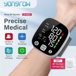 Yongrow New LED Wrist Blood Pressure Monitor Rechargeable English/Russian Voice Broadcast Sphygmomanometer Tonometer  BP Monitor