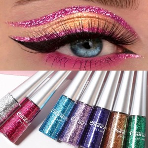 Glitter Diamonds Liquid Eyeliner Pen Pearlescent Sequins Diamond Bright Shining Eyeliner Waterproof Lasting Eyeshadow Cosmetics