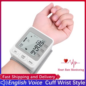 Portable Wrist Blood Pressure Monitor Voice Automatic Digital Sphygmomanometer Detects Heart Rate Arrhythmia Pulse BP Monitor