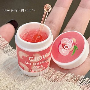 Jelly Peach Lip Balm Lips Care Lip Sleep Mask Hydrated Pink Lip Repair Nourish Protect Colorless Cute Sweet Lipstick Makeup Base