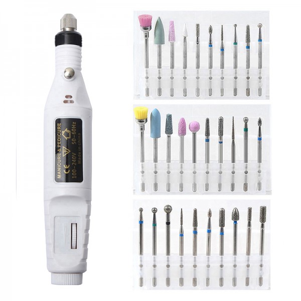 1 Set Professional Electric Nail Drill Machine Pedicure Manicure Drill Pedicure Drill Set Salon Nail Drill 20000RPM Nail Drill