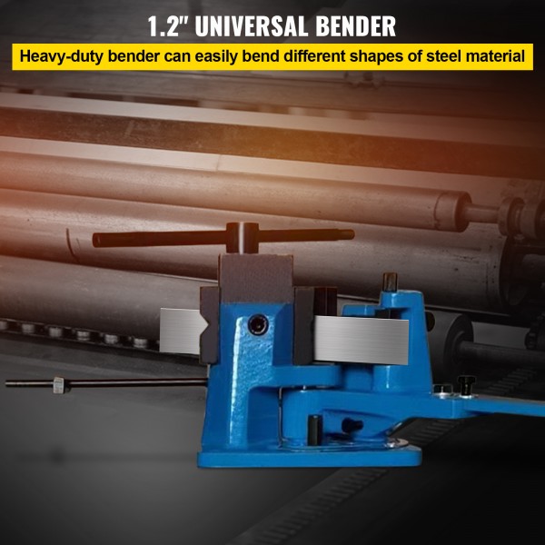 VEVOR Pipe Bender UB-100 Manual Detachable Lever Hot & Cold Flat Round Angle Steel Tube 120-Degree Universal Bending Machine