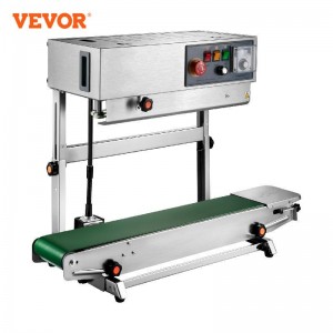 VEVOR FR-770 Continuous Band Sealer Vertical / Horizontal Automatic  Bag Band Sealing Machine for Food Medicine Seeds Packaging