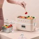 220V Electric Rice Cooker 2 Layers Portable Electric Lunch Meals Heating Box 1.5L Mini Food Cooking Machine Multi Cooker