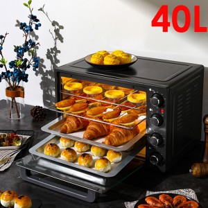 220V 40L Electric Oven Multifunctional Big Capacity Pizza Bread Toaster Barbecue Cake Baking Oven Breakfast Machine Four Layers