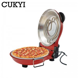 Electric Pizza Oven Ceramic Stone Plate Baking Pan Handmade Italian Pizza Machine 31cm Diameter Frozen Bread Pizza Defrost Grill