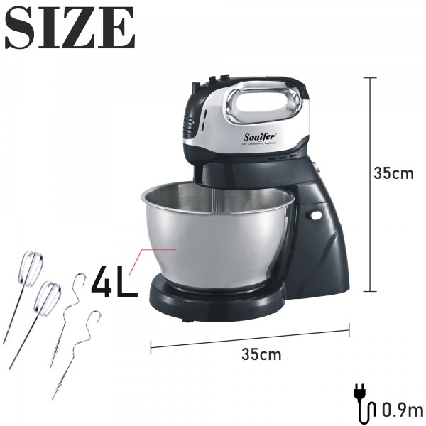 Stand Mixer Professional Kitchen Aid Chef Machine 250W Food Blender Cream Whisk Cake Dough Mixers With 3L Bowl Charm Sonifer