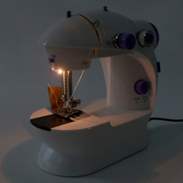 Electric Sewing Machine Household Night Light Foot Pedal Straight Line Portable Two Thread Kit Hand Tool Hand Table 220V Mini