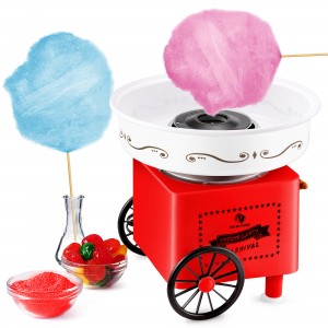 Cotton Candy Machine, Cotton Candy Maker for Kids with Candy Spoon and 10 Candy Sticks, Red