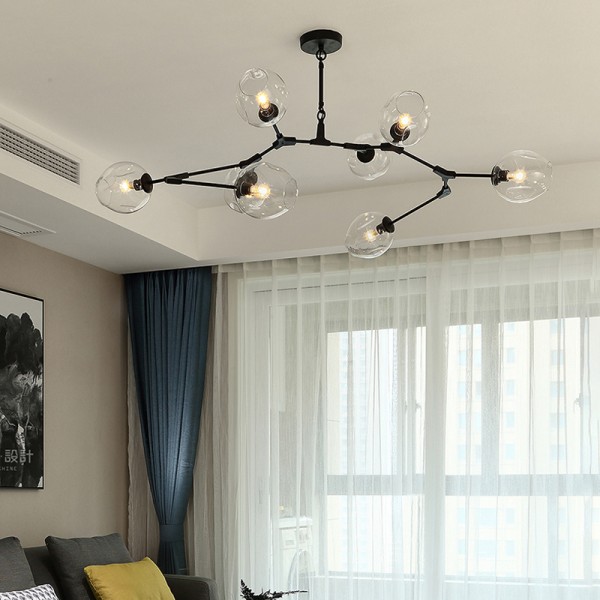 Modern glass chandelier Nordic living room dining room kitchen lamp designer chandelier industrial Chandelier