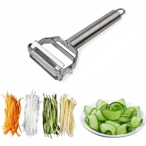 LMETJMA Multifunctional Julienne Peeler Vegetable Fruit Peeler Stainless Steel Durable Potato Slicer Shredder Carrot Peeler