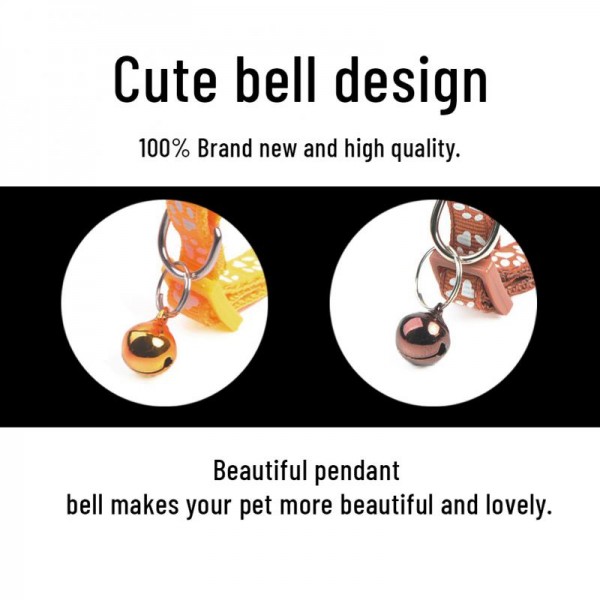 Pet Collar With Bell Footprint Colorful Cartoon Cat Dog Personalized Collar Adjustable Safety Bell Ring Necklace Pet Accessories