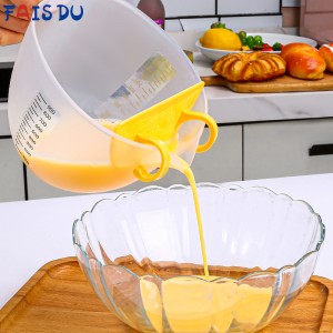 FAIS DU Transparent Filter Measuring Cup With Scale line for Beating Eggs Kitchen Baking Tools with Scale Installable filter