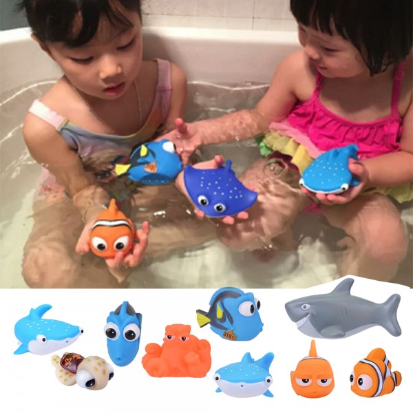 Baby Bath Toys Finding Nemo Dory Float Spray Water Squeeze Toys Soft Rubber Bathroom Play Animals children Bath Clownfish Toy