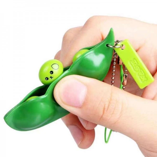 1PCS Soybean Squeeze Toys Decompression Toys Squishy Squeeze Peas Beans Keychain Cute Stress Adult Toy Rubber Boys